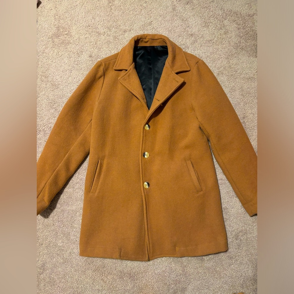 (SOLD) Vintage American Apparel wool over coat camel tan